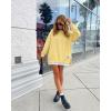 image:imageCHICME Womens Long Sleeve Zipper Slit Oversized Sweatshirt Casual Pullover Zipper Hoodies Fall ClothesYellow