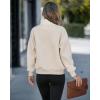 image:imageCHICME Womens Oversized Sweatshirts Half Zipper Long Sleeve Pullover Tops Casual Mock Neck Drop Shoulder Fall ShirtsApricot