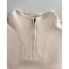 image:imageCHICME Womens Oversized Sweatshirts Half Zipper Long Sleeve Pullover Tops Casual Mock Neck Drop Shoulder Fall ShirtsApricot