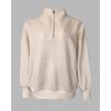 image:imageCHICME Womens Oversized Sweatshirts Half Zipper Long Sleeve Pullover Tops Casual Mock Neck Drop Shoulder Fall ShirtsApricot