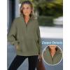 image:imageCHICME Womens Oversized Sweatshirts Half Zipper Long Sleeve Pullover Tops Casual Mock Neck Drop Shoulder Fall ShirtsBarmy Green
