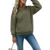 image:imageCHICME Womens Oversized Sweatshirts Half Zipper Long Sleeve Pullover Tops Casual Mock Neck Drop Shoulder Fall ShirtsBarmy Green