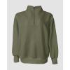image:imageCHICME Womens Oversized Sweatshirts Half Zipper Long Sleeve Pullover Tops Casual Mock Neck Drop Shoulder Fall ShirtsBarmy Green