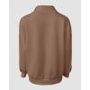 image:imageCHICME Womens Oversized Sweatshirts Half Zipper Long Sleeve Pullover Tops Casual Mock Neck Drop Shoulder Fall ShirtsDbrown