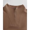 image:imageCHICME Womens Oversized Sweatshirts Half Zipper Long Sleeve Pullover Tops Casual Mock Neck Drop Shoulder Fall ShirtsDbrown