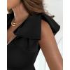 image:imageCHICME Womens Sexy V Neck Sleeveless Bowknot Decor Bodycon Midi Dress Side Slit Ruched Cocktail Party Wedding Guest DressBlack