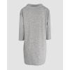 image:imageCHICME Womens Sweatshirt Dress Casual 34 Sleeve Mini Dress Stand Collar Drawstring Pullover Tunic Top with PocketsAgray