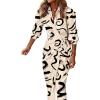 image:imageCHICME Womens Long Sleeve Midi Dress Casual Wrap Tied Detail Shirt Dresses Floral Print Fall Long DressBapricot