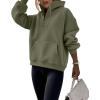 image:imageCHICME Womens Oversized Sweatshirts Half Zipper Long Sleeve Pullover Tops Casual Mock Neck Drop Shoulder Fall ShirtsBarmy Green