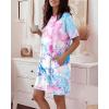 image:imageCHICME Nightgowns for Women Short Sleeve Sleep Shirts Casual Loose Printed Sleep Dress Soft Sleepwear with PocketsMulticolor