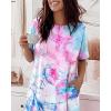 image:imageCHICME Nightgowns for Women Short Sleeve Sleep Shirts Casual Loose Printed Sleep Dress Soft Sleepwear with PocketsMulticolor