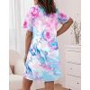 image:imageCHICME Nightgowns for Women Short Sleeve Sleep Shirts Casual Loose Printed Sleep Dress Soft Sleepwear with PocketsMulticolor