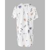 image:imageCHICME Nightgowns for Women Short Sleeve Sleep Shirts Casual Loose Printed Sleep Dress Soft Sleepwear with PocketsWhite