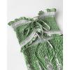 image:imageCHICME Floral Printed Prom Dress Tie Ruched Shirred Bandeau Party Dress Slim Fit Ruffle Hem Vacation DressesBaroque Green