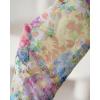 image:imageCHICME Womens Floral Mesh Bodycon Mini Dress Long Sleeve Drawstring Side Ruched Cocktail Dress for Wedding Club amp PartyWhite