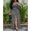 image:imageCHICME Womens Maxi Dresses 2 Piece Floral Mesh Set Sheer Long Sleeve Cover Up Mini Slip Spring Break Outfits Resort VacationAblack