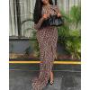 image:imageCHICME Womens Maxi Dresses 2 Piece Floral Mesh Set Sheer Long Sleeve Cover Up Mini Slip Spring Break Outfits Resort VacationBrown