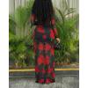 image:imageCHICME Womens Maxi Dresses 2 Piece Floral Mesh Set Sheer Long Sleeve Cover Up Mini Slip Spring Break Outfits Resort VacationRed