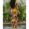 image:imageCHICME Womens Maxi Dresses 2 Piece Floral Mesh Set Sheer Long Sleeve Cover Up Mini Slip Spring Break Outfits Resort VacationYellow