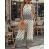 image:imageCHICME Womens Summer 2 Piece Boho Outfits Shimmering Rhinestone Haltered Top and Wide Leg Pants Vacation SetAapricot