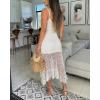 image:imageCHICME Womens Sexy Slip Dress Adjustable Spaghetti Strap Lace Double Lined Backless Party Summer Casual Midi DressesBeige