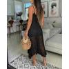 image:imageCHICME Womens Sexy Slip Dress Adjustable Spaghetti Strap Lace Double Lined Backless Party Summer Casual Midi DressesBlack