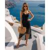 image:imageCHICME Womens Sexy Slip Dress Adjustable Spaghetti Strap Lace Double Lined Backless Party Summer Casual Midi DressesBlack