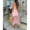 image:imageCHICME Womens Sexy Slip Dress Adjustable Spaghetti Strap Lace Double Lined Backless Party Summer Casual Midi DressesPink
