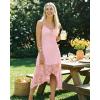 image:imageCHICME Womens Sexy Slip Dress Adjustable Spaghetti Strap Lace Double Lined Backless Party Summer Casual Midi DressesPink
