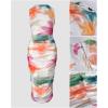 image:imageCHICME Womens Floral Mesh Midi Dress Music Festival Concert Outfits Sleeveless Mock Neck Ruched Bodycon Wedding Guest PartyMulticolor
