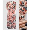 image:imageCHICME Womens Summer Boho Maxi Dress V Neck 34 Puff Sleeve Floral Flowy Wedding Guest Vacation Beach Long DressAmulticolor