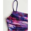 image:imageCHICME Womens Floral Mesh Midi Dress 2026 Summer Cowl Neck Adjustable Strap A Line Cinched Zipper Back Cocktail Party DressDark Purple