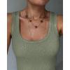 image:imageCHICME Womens Sleeveless U Neck Tank Top Rhinestone Ribbed Fitted Shirts Cute Summer Going Out Clothes 2026Xarmy Green