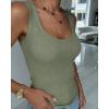 image:imageCHICME Womens Sleeveless U Neck Tank Top Rhinestone Ribbed Fitted Shirts Cute Summer Going Out Clothes 2026Xarmy Green