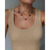image:imageCHICME Womens Sleeveless U Neck Tank Top Rhinestone Ribbed Fitted Shirts Cute Summer Going Out Clothes 2026Ykhaki