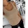 image:imageCHICME Womens Sleeveless U Neck Tank Top Rhinestone Ribbed Fitted Shirts Cute Summer Going Out Clothes 2026Ykhaki