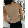 image:imageCHICME Womens Sleeveless U Neck Tank Top Rhinestone Ribbed Fitted Shirts Cute Summer Going Out Clothes 2026Ykhaki
