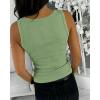 image:imageCHICME Womens Sleeveless U Neck Tank Top Rhinestone Ribbed Fitted Shirts Cute Summer Going Out Clothes 2026Zlight Green