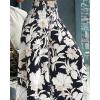 image:imageCHICME Boho Floral Shirred High Waisted Wide Leg Pants Flowy Trousers Summer Beach Vacation WearBlack Floral