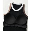 image:imageCHICME Womens ColorBlock Built in Bra Tank Tops Sleeveless Padded Racerback Casual Shirts Ribbed Fitted Basic TopAblack