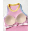 image:imageCHICME Womens ColorBlock Built in Bra Tank Tops Sleeveless Padded Racerback Casual Shirts Ribbed Fitted Basic TopLight Pink