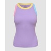 image:imageCHICME Womens ColorBlock Built in Bra Tank Tops Sleeveless Padded Racerback Casual Shirts Ribbed Fitted Basic TopLight Purple