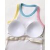 image:imageCHICME Womens ColorBlock Built in Bra Tank Tops Sleeveless Padded Racerback Casual Shirts Ribbed Fitted Basic TopWhite
